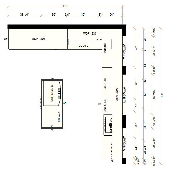 This is a floor plan for the kitchen layout.