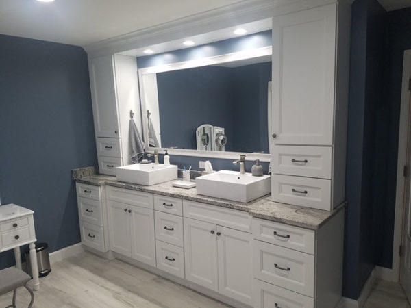 The completed master bathroom vanity