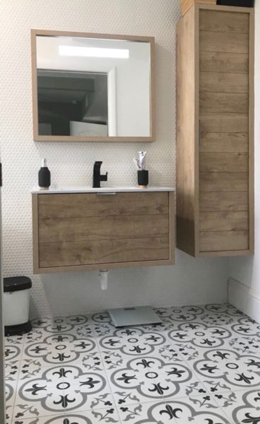 Big Tile Or Little How To Design, Patterned Floor Tiles Bathroom Ideas