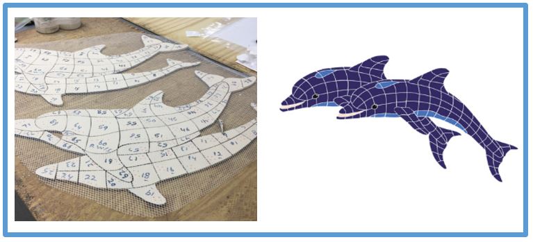 Beautiful dolphin mosaics