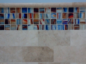 Add decorative glass to your tile design.