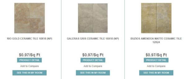 Select any flooring product from the Tile Outlets of America website
