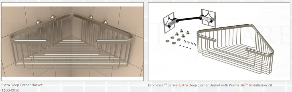 TileWare Products - Install Hooks or Robe Hooks for Tile Showers.  Accessories for Baths and Showers 