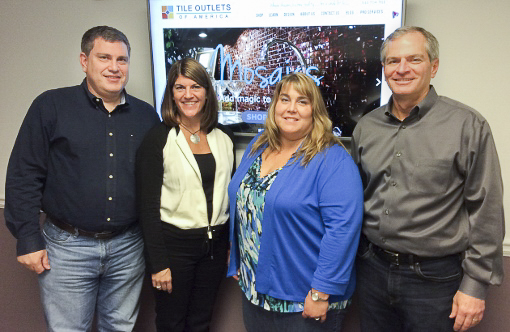 The Tile Outlets of America Management Team

From left to right, Warren Lampert, Kate Spencer, Michele Hoover, Don Aronin